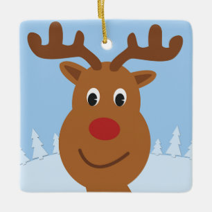 Ornement En Céramique Cartoon Reindeer