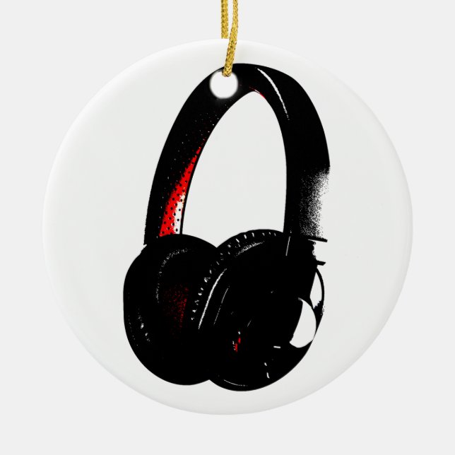 Ornement En Céramique Casque Pop Art Head Téléphone (Devant)