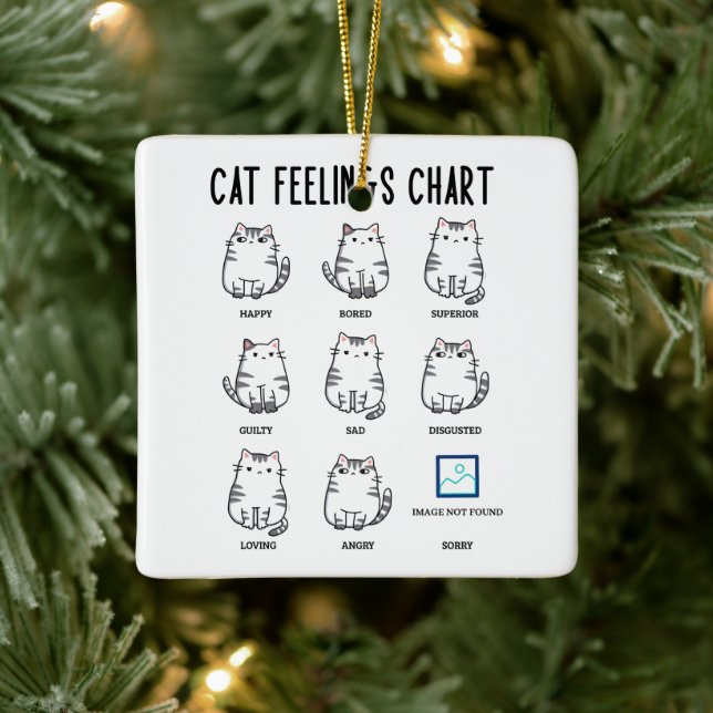 Ornement En Céramique Cat Feelings Chart (Arbre)