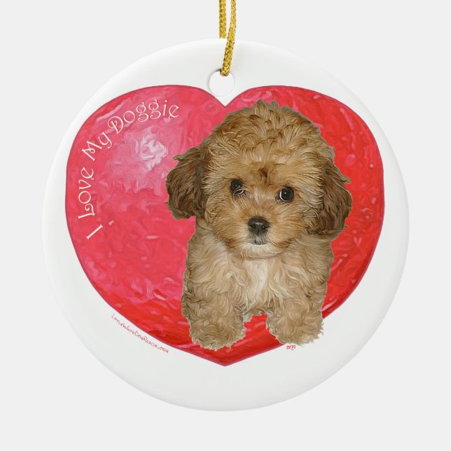 Ornement En Céramique Cavachon Valentine (Devant)