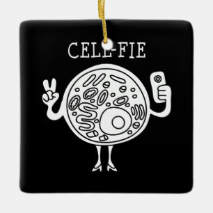 Ornement En Céramique cell fie science pun professeur de biologie cadeau