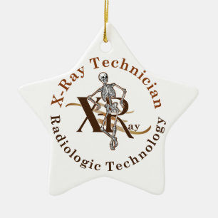 Ornement En Céramique Cercle Brown du technicien de rayons X