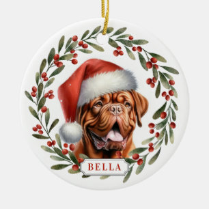 Ornement en céramique cercle Dogue de Bordeaux