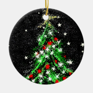 Ornement En Céramique Cercle en céramique d'ornement de Noël (arbre) par