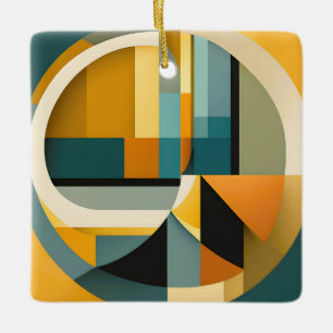 Ornement En Céramique Cercles et rectangles d'abstraction géométriques r