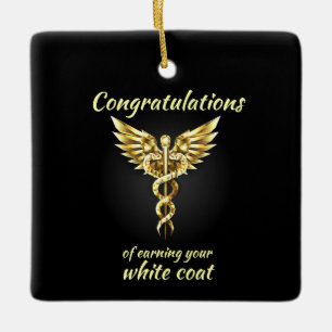 Ornement En Céramique Cérémonie du manteau blanc Gold Médicale