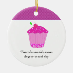 Ornement En Céramique Cerise Cupcake avec un commentaire