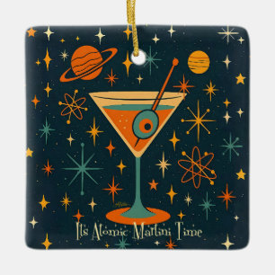 Ornement En Céramique C'est l'heure du Martini Atomique Étoiles Cosmique