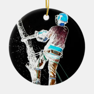 Ornement En Céramique Chaîne d'arboriste de l'électricien