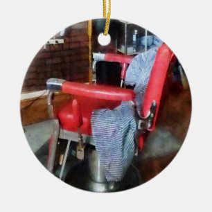 Ornement En Céramique Chaise de coiffeur rouge