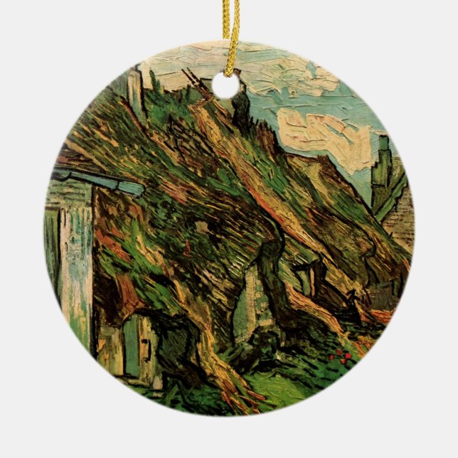 Ornement En Céramique Chalets en grès chaulé par Vincent van Gogh (Devant)