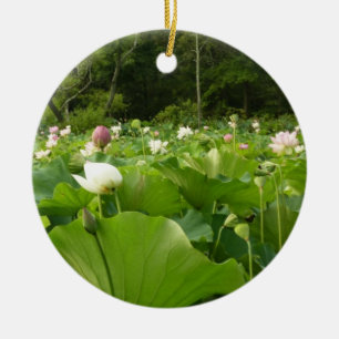 Ornement En Céramique Champ de fleurs de Lotus Jardin d'été