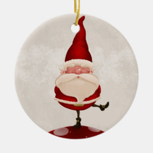 Ornement En Céramique Champignon du Père Noël