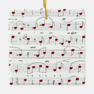 Ornement En Céramique Chanson d'amour musicale personnalisée