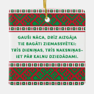 Ornement En Céramique Chanson folklorique de Noël I Latviesu Tautasdzie