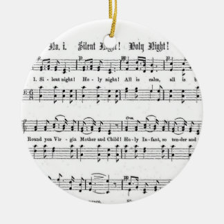ORNEMENT EN CÉRAMIQUE CHANSON SAINTE DE NOËL DE MUSIQUE DE FEUILLE DE
