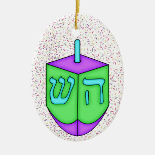 Ornement En Céramique Chanukah Dreidel