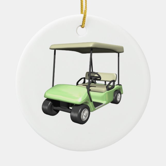 Ornement En Céramique Chariot de golf (Devant)