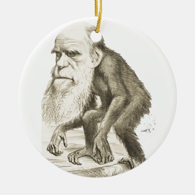 Ornement En Céramique Charles Darwin l'homme de singe (Devant)