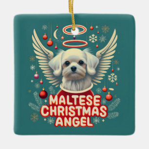 Ornement En Céramique Charme de Noël maltais Ange de Noël