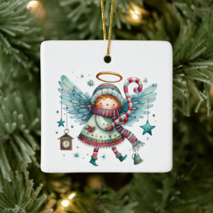 Ornement En Céramique Charme Noël Angel Moderne Art populaire Style