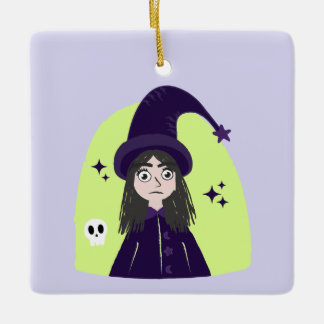 Ornement En Céramique Charming Angry Cute Witch