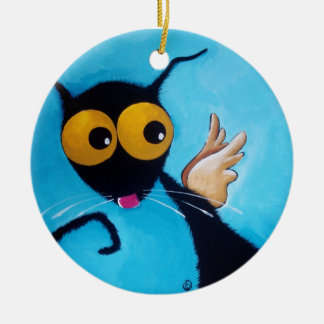 Ornement En Céramique Chat de Stressie d'ange