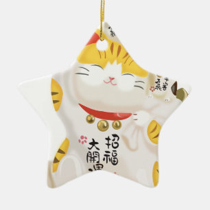Ornement En Céramique Chat japonais Lucky