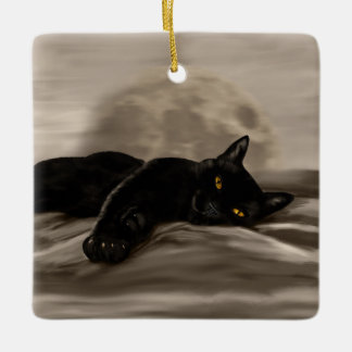 Ornement En Céramique Chat noir au frais