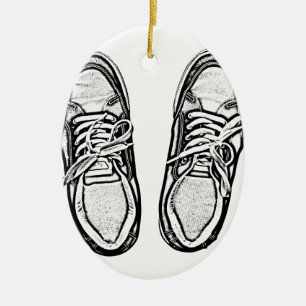 Ornement En Céramique Chaussures d'art créatif basket crayon art graphiq