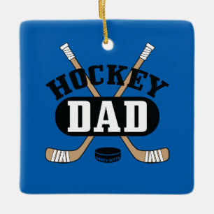 Ornement En Céramique Chaussures de hockey papa et bleu canard