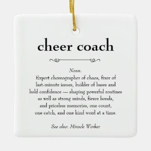 Ornement En Céramique Cheer Coach Définition Merci cadeau