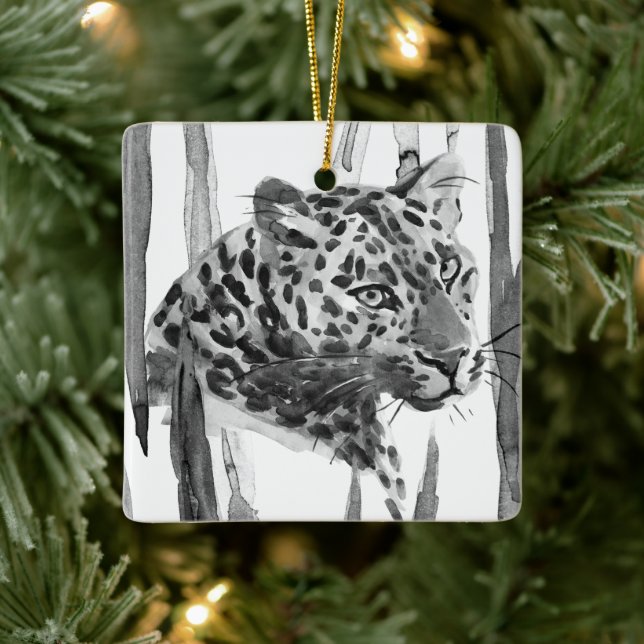 Ornement En Céramique Cheetah Portrait (Arbre)
