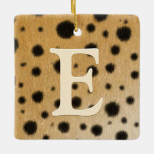Ornement En Céramique Cheetah Spots Fourrure ivoire Monogramme et messag