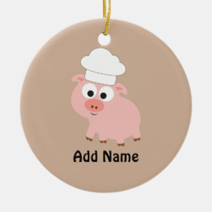 Ornement En Céramique Chef de porc