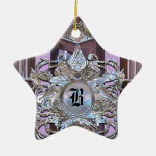 Ornement En Céramique Chenonceau Baroque Élégant Monogramme