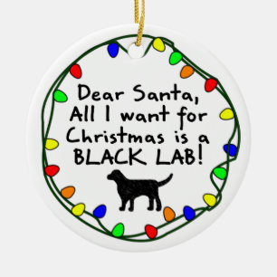 Ornement En Céramique Cher laboratoire noir de Père Noël