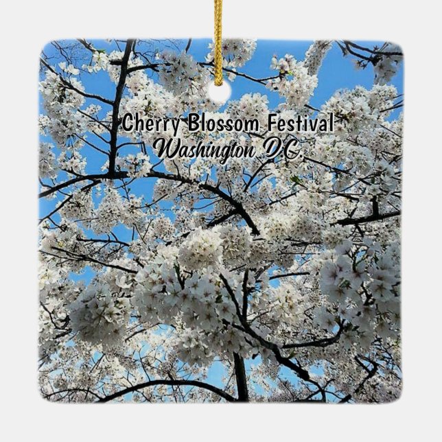 Ornement En Céramique Cherry Blossom Festival Washington D.C. Souvenir (Dos)