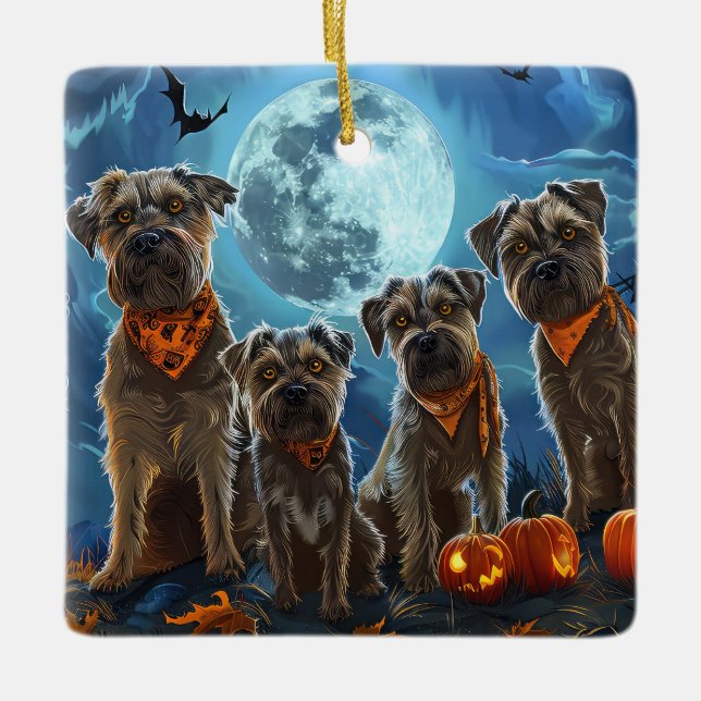 Ornement En Céramique Chesapeake Bay Terrier Halloween Éffrayant (Devant)