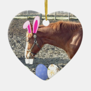 Ornement En Céramique Cheval de châtaignes de Pâques