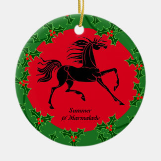 Ornement En Céramique Cheval et cavalier Noël personnalisé