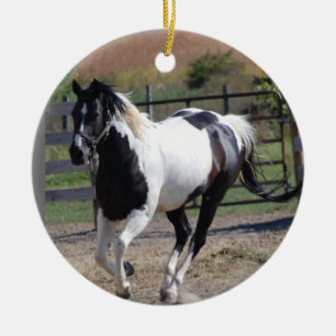 Ornement En Céramique Cheval/Paint Pinto