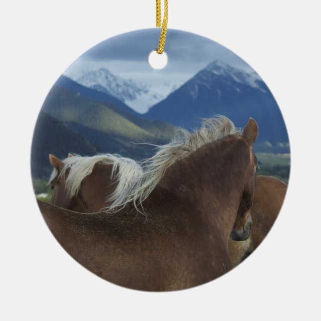 Ornement En Céramique Chevaux de trait (Devant)