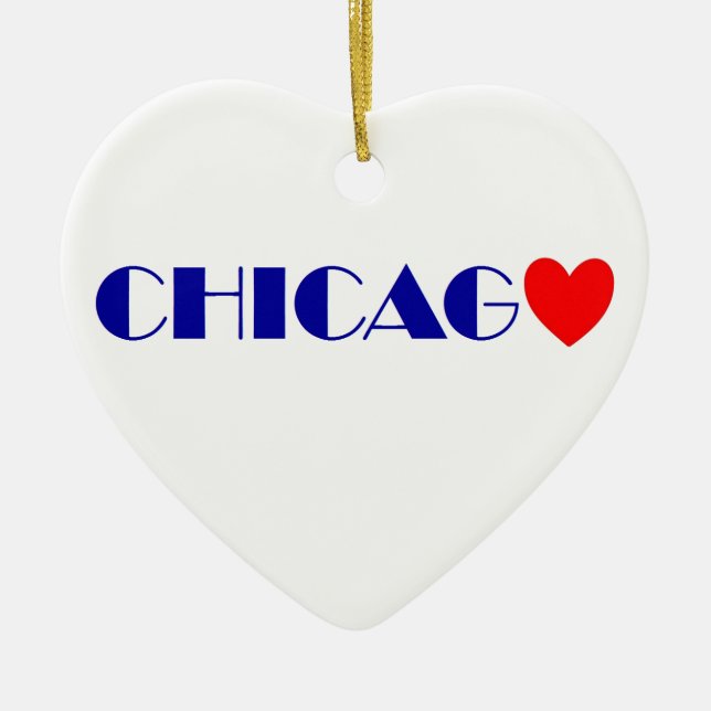 Ornement En Céramique chicago j'aime (Devant)