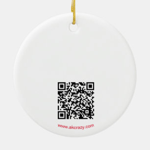 Ornement en céramique Chick de l'Alaska avec QR_no