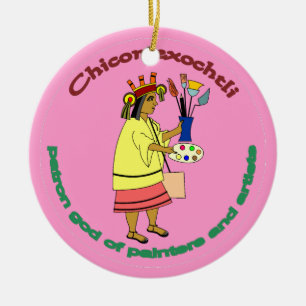 Ornement En Céramique Chicomexochtli - un dieu du patron du peintre