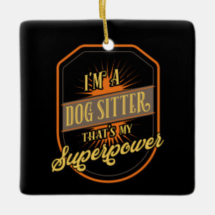 Ornement En Céramique Chien assis chien Sitter