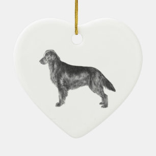 Ornement En Céramique Chien d'arrêt enduit plat