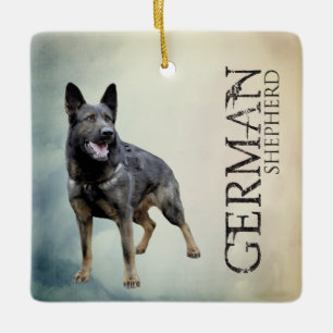 Ornement En Céramique Chien de berger allemand de travail - GSD