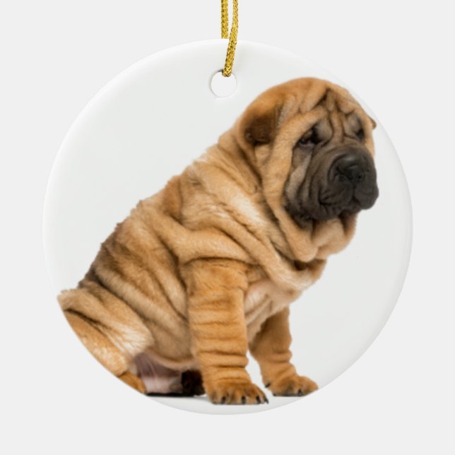 Ornement En Céramique Chien de pei de Shar (Devant)